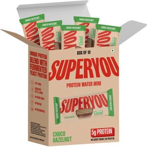 SUPERYOU 5g Protein Wafer Mini Bars (Pack of 10)| Made with Atta & Jowar | No Added Sugar Protein Bars