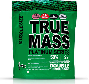 MUSCLE SIZE TRUE MASS PLATINUM SERIES MASS GAINER (3lbs,) Weight Gainers/Mass Gainers
