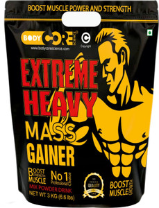 Body Core Science Extreme Heavy Mass Gainer(Cream & Cookies-3Kg) Free Shaker Weight Gainers/Mass Gainers