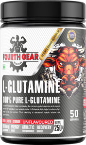 FOURTH GEAR Pure Glutamine Powder Support Amino Acid, Muscle Recovery & Gut Health 50 Serves Glutamine