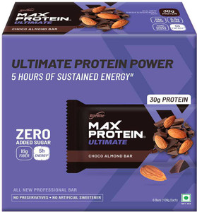 RiteBite Max Protein Ultimate Choco Almond 30g Protein Bars with 10g Fiber & 21 Vit. & Minerals Protein Bars