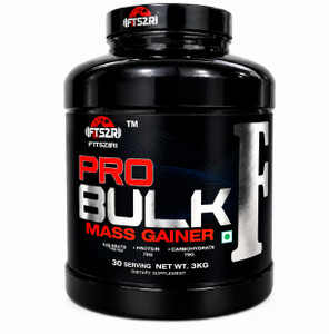 fitszer Pro Bulk Mass Gainer 3Kg Vanilla Flavour Weight Gainers/Mass Gainers