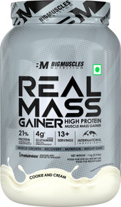 BIGMUSCLES NUTRITION Real Mass Gainer | High Protein Muscles Mass Gainer | Added BCAA, Glutamine Weight Gainers/Mass Gainers