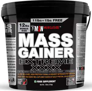 MUSCLE SIZE EXTREME MASS GAINER HIGH PROTEIN MUSCLE & SIZE GAIN (11lbs,5kg) Weight Gainers/Mass Gainers