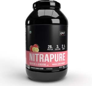 QNT Nitrapure Whey Protein | Added Creatine & Ginseng | Muscle Gain Formula Whey Protein