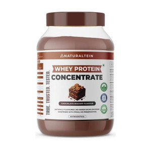 NATURALTEIN Natural Whey Protein Concentrate Chocolate Bis Coff| 1 kg | Naturally Flavored Whey Protein