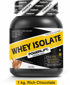 POWERLIFT Whey isolate sugar free, 25g protein with Digestive Enzyme Whey Protein