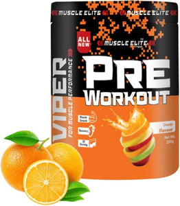 MUSCLE ELITE FITNESS Pre Workout Supplement Increased Endurance energy, strength Focus Orange 255g X1 BCAA