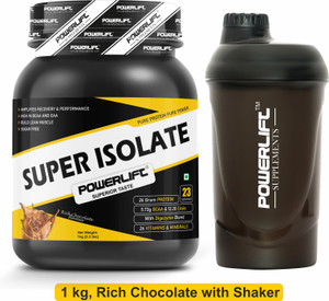 POWERLIFT Super isolate with Shaker, 26g protein with Vitamins & Digestive Enzymes Whey Protein