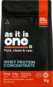 AS-IT-IS Nutrition ONE Whey Protein Concentrate, Pure, Clean & Raw, 28g Protein per Serve Whey Protein
