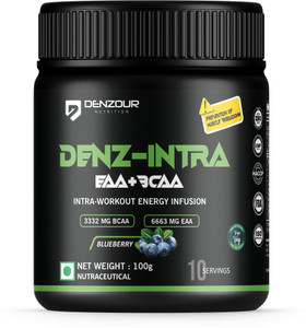 DENZOUR NUTRITION Denz- Intra Workout Powder Energy Infusion Formula with 3300mg BCAA, 6600mg EAA BCAA