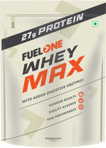 FUELONE Whey Protein Max, 27g Protein, 5.96g BCAAs & 4.7g Glutamic Acid Whey Protein