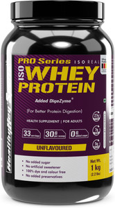 HealthyHey Nutrition ISO Whey Protein - ISOReal (Produced in USA) - 90% Protein with Digestive Enzymes Whey Protein