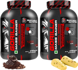 BN BAGRI NUTRITION New Year Offer Gorilla Mass Gainer High Protein (Combo Pack Of 2 / 6+6LBS) Weight Gainers/Mass Gainers
