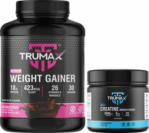 TRUMAX Women Weight Gainer 3.0kg with Creatine Unflavoured 100gm Combo Pack Weight Gainers/Mass Gainers