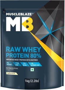 MUSCLEBLAZE Raw Whey Protein Concentrate 80% with Digestive Enzymes, Labdoor USA Certified Whey Protein