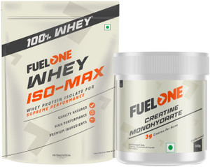 FUELONE Whey Iso-Max, Whey Protein Isolate, 28g Protein & Creatine Monohydrate Whey Protein
