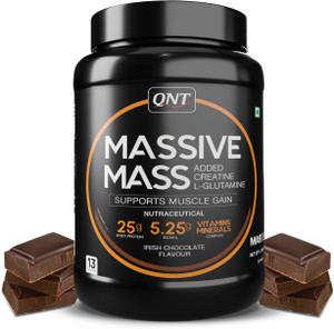 QNT Massive Mass | Muscle Mass Gainer | 2kg | Irish Chocolate Weight Gainers/Mass Gainers