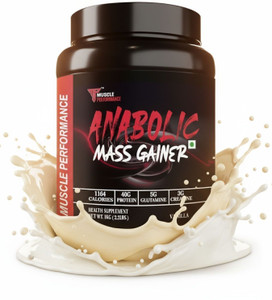 Muscle Performance Anabolic Mass Gainer With 40g Protein, Added Vitamins, Probiotics, Enzymes Weight Gainers/Mass Gainers