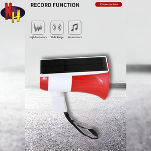 KH SOLAR_MG Handheld Megaphone with Loud Speaker Built in Solar Panel Rechargeable Recording Indoor, Outdoor PA System