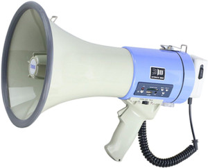 Gadget-Wagon Long Range Rechargeable 50 Watts Handheld Megaphone with Siren , Bluetooth , USB , Rechargeable Outdoor, Indoor PA System