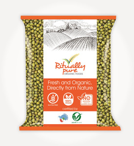 Ritually Pure Organic Green Moong Dal (Whole) (Moong Sabut)