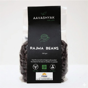 Aavashyak Organic Black Rajma (Whole) (Kashmiri rajma, Red Kidney Beans, Premium Rajma)