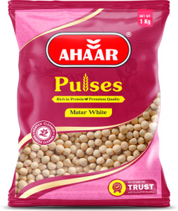 Ahaar Organic White Peas (Whole) (Split Pulse / Legume – Dehulled)