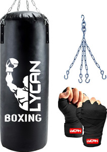 LYCAN 2Ft Black Boxing Bag with Chain & Hand Wrap - Image 6