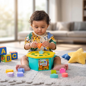 wintrezza Baby First Blocks Color & Shape Toy Educational Sorting Box for Kids