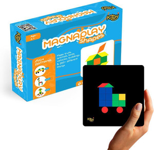 Kitoy Creations Magnaplay Shapes | 96 Magnetic Shapes with Board