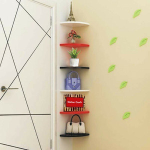 OnlineCraft Wooden Wall Mounted Corner Rack Shelves For Living room Home Decor Shelf Wooden Wall Shelf
