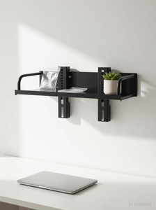 Kankali Combo of Settop Box Stand Shelf Rack and Wall Bracket Mount for upto 32 inch LED/LCD TV Steel Wall Shelf (Number of Shelves - 2, Multicolor) Steel Wall Shelf