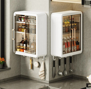 Shiswa 4 Layer-Tier Plastic Modular Onion Potato Kitchen Storage Trolley Plastic Wall Mount Cabinet
