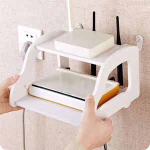 Hindwood Router TV Setup Box Wall Shelf WiFi Stand Mounted Rack Car Shaped Holder/Wall Rack Storage for Living Room Decoration MDF (Medium Density Fiber), Wooden Wall Shelf