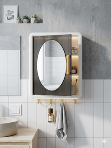 ESSPY Wall Mounted Bathroom Mirror Cabinet Storage Organizer for Bathroom Plastic Wall Shelf