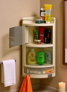 URBAN CHOICE corner shelf cabinet for bathroom Plastic Wall Shelf