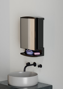 iSTAR Sleek Wall-Mounted Mirror Medicine Cabinet with Open Storage Shelf Polypropylene, Acrylic Wall Shelf