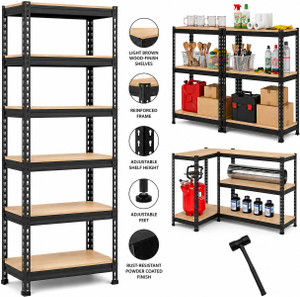Robustt Adjustable Rack Shelves Metal Storage For Shop 180kg limit Per Shelf-72X24x12 Iron Wall Shelf