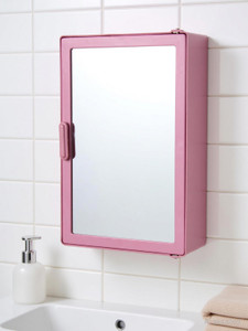 Delightful Decor Bathroom Cabinet with Mirror Plastic Wall Shelf