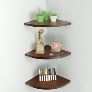 kassar 3 Shelves corner Wooden Wall Shelf