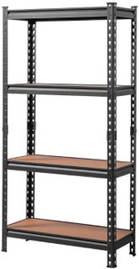 AshandRoh Adjustable Shelves Storage Shelving Display [ 4'6" x 2" x 1" ] (4 SHELVES) Wooden, Iron Wall Shelf