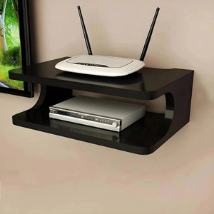 HAPY HAVEN Set Top Box Stand, Wifi Router Holder And Stand Shelves For Living Room MDF (Medium Density Fiber) Wall Shelf