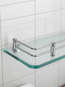 IMPULSE Transparent Glass Shelf for Bathroom/Kitchen/Living Room -(12x6 - Pack of 1) Glass Wall Shelf