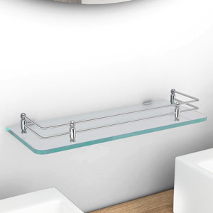 IMPULSE Transparent Glass Shelf for Bathroom/Kitchen/Living Room -(12x6 - Pack of 1) Glass Wall Shelf