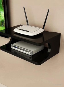 A M CRAFTS WiFi Router Holder Wooden Wall Shelves | Setup Box Stand for Home | WiFi TV Wooden Wall Shelf