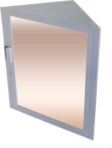 WINACO Corner grey Acrylic Bathroom Storage Cabinet with mirror Acrylic Wall Shelf