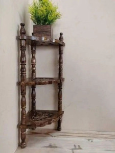 Timbercraft Mini DIY Wooden Corner Rack Wooden Wall Shelf