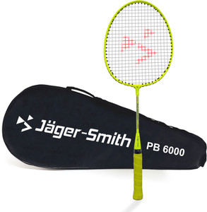 Jager-Smith PB6000 Aluminium Badminton Racquet with Tempered Steel Shaft for Kids age 6-11 Green Strung Badminton Racquet