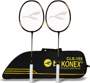 Konex Optimized String Tension, Ergonomic Grip & Durable Aluminium Frame Black Strung Badminton Racquet